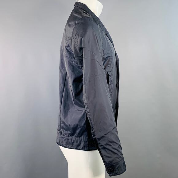 PRADA Size M Navy Nylon Epaulets Buttoned Jacket - Picture 2 of 9
